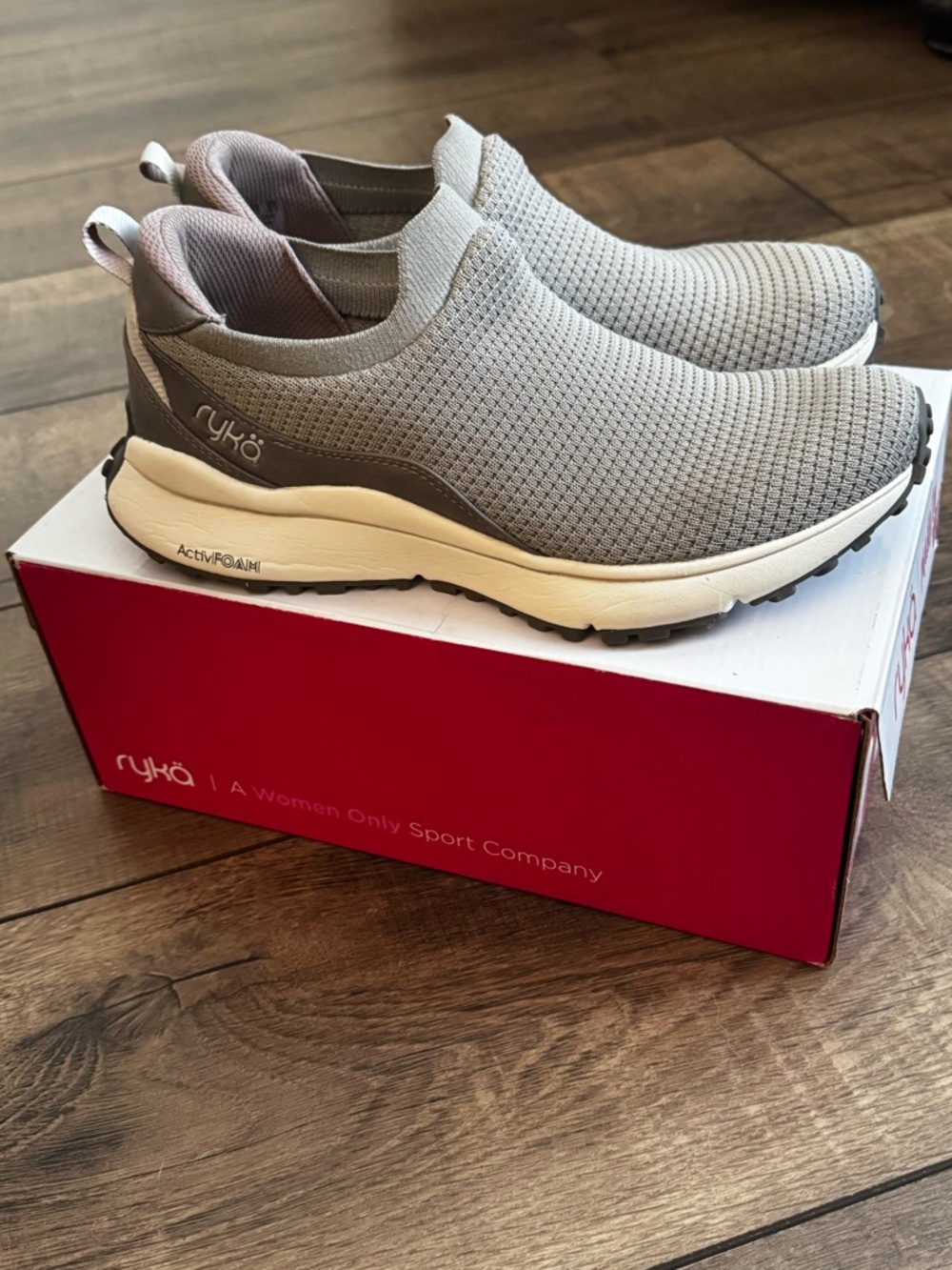 Ryka Women's Jumpstart Slip-On Knit Sneaker Grey